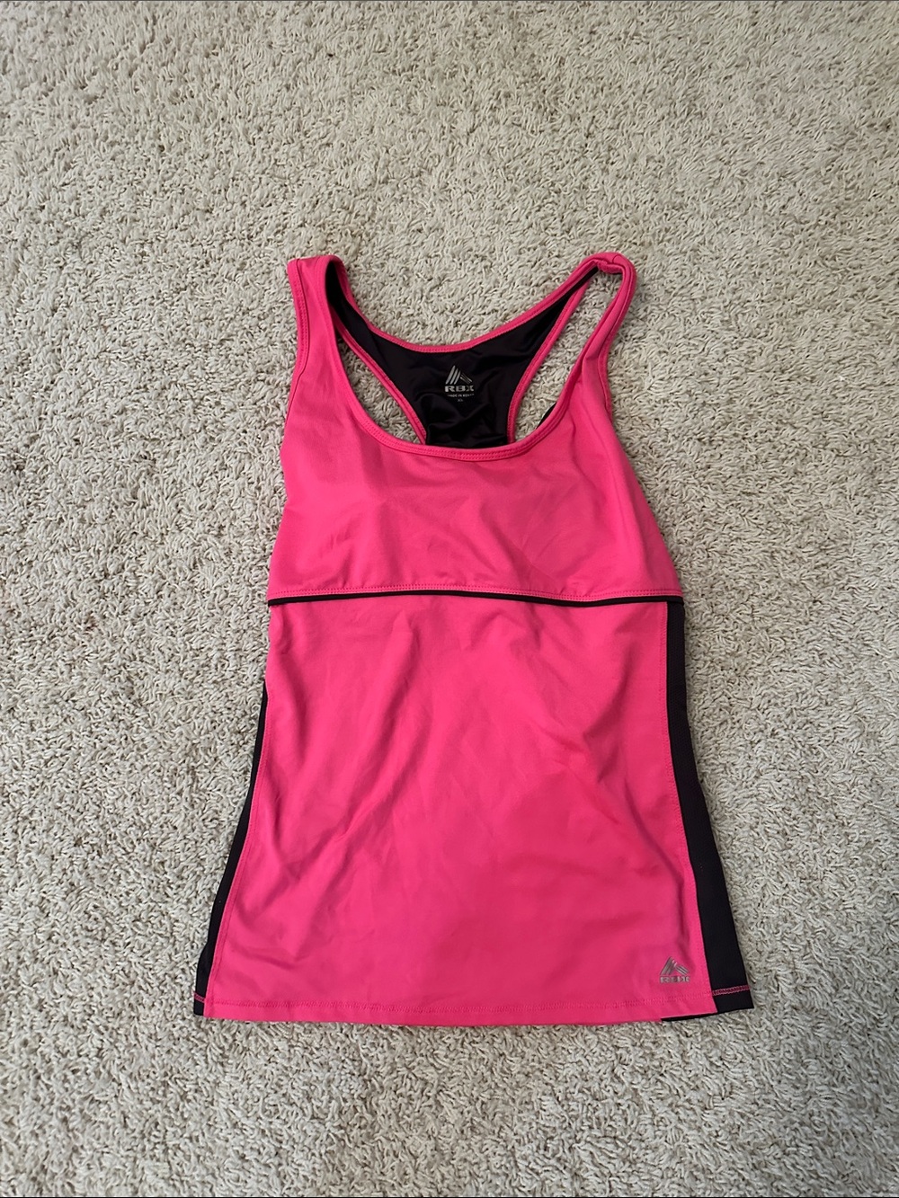 RBX Hot Pink & Black Athletic Racerback Tank